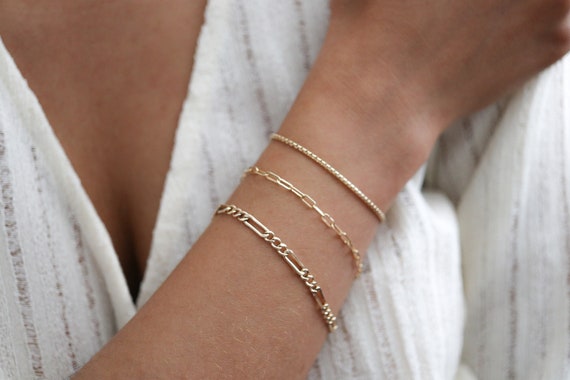 Jess Lock Chain Bracelet in Gold