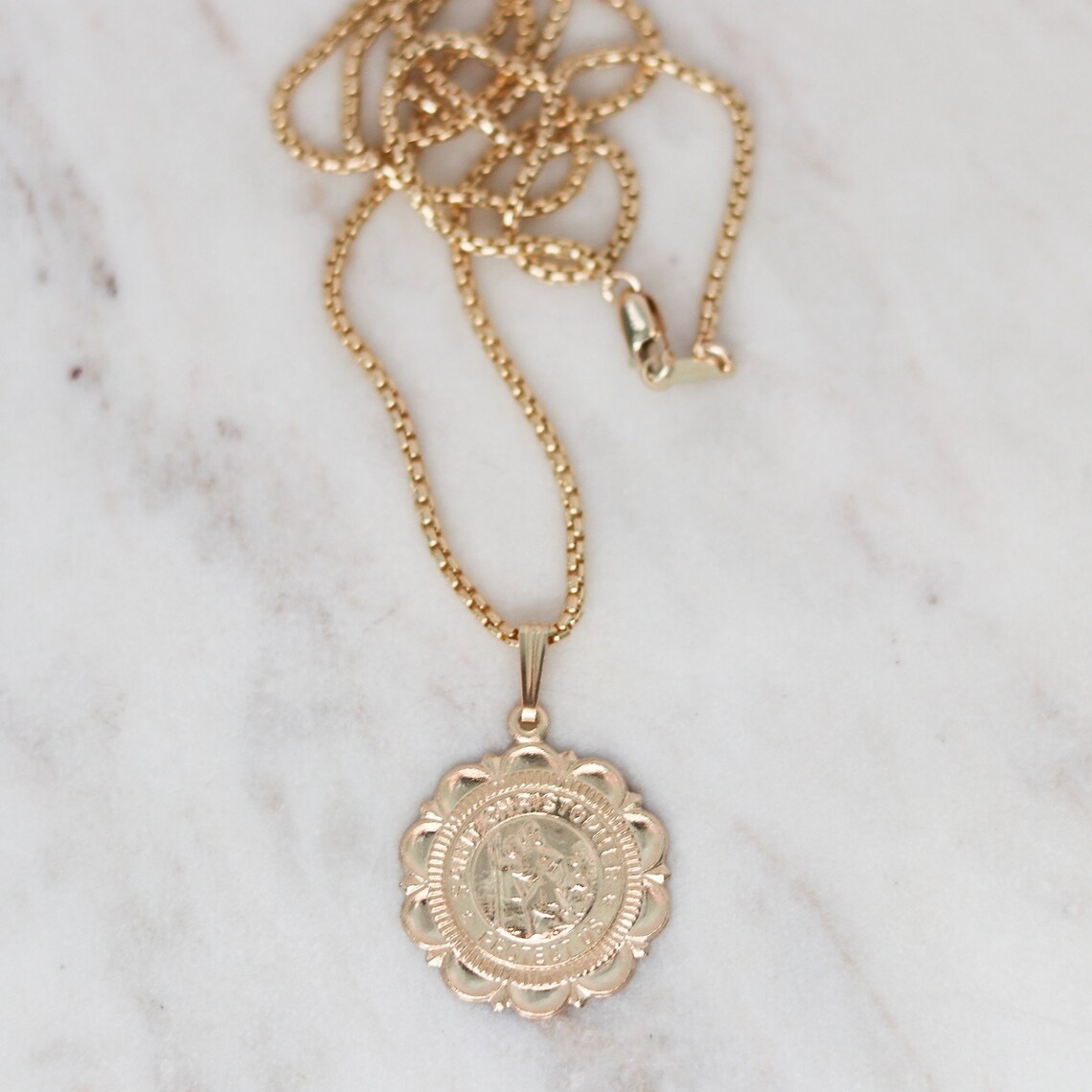 Mens Gold Neckace Gold Medallion Necklace Mens Pendant Etsy