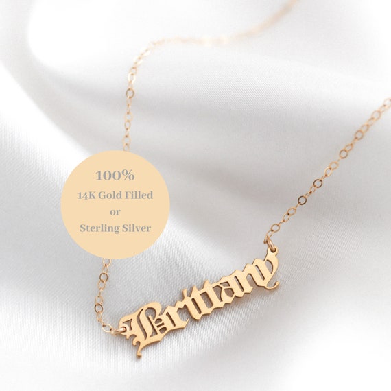 Gothic Name Necklace Custom Name 