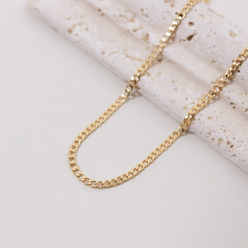 Simple Chain Necklace Layering Necklace Curb Chain Etsy