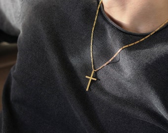 Gold Cross Necklace Gold Necklace Men 