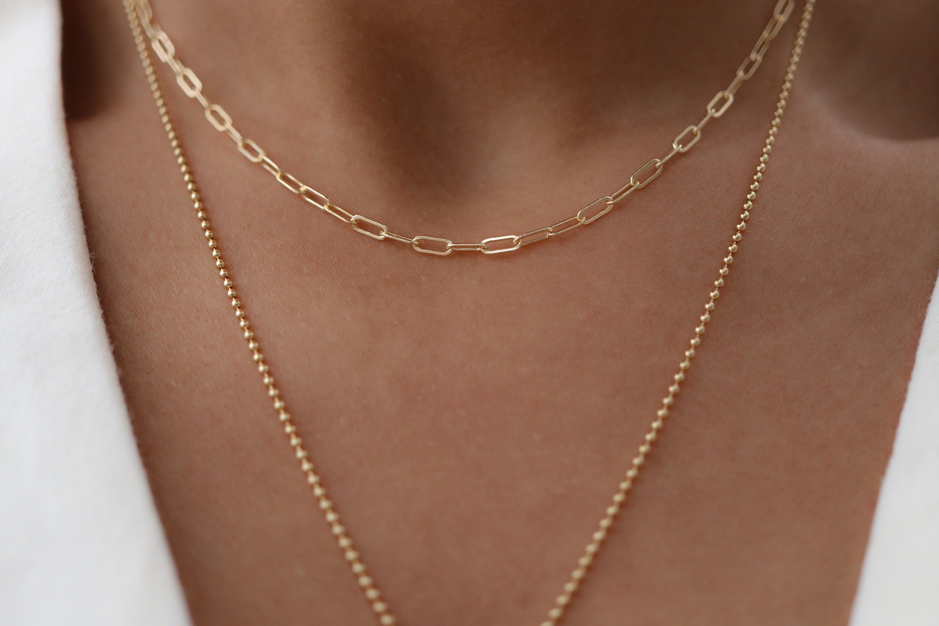 Gold Layering Necklace Thick Chain 