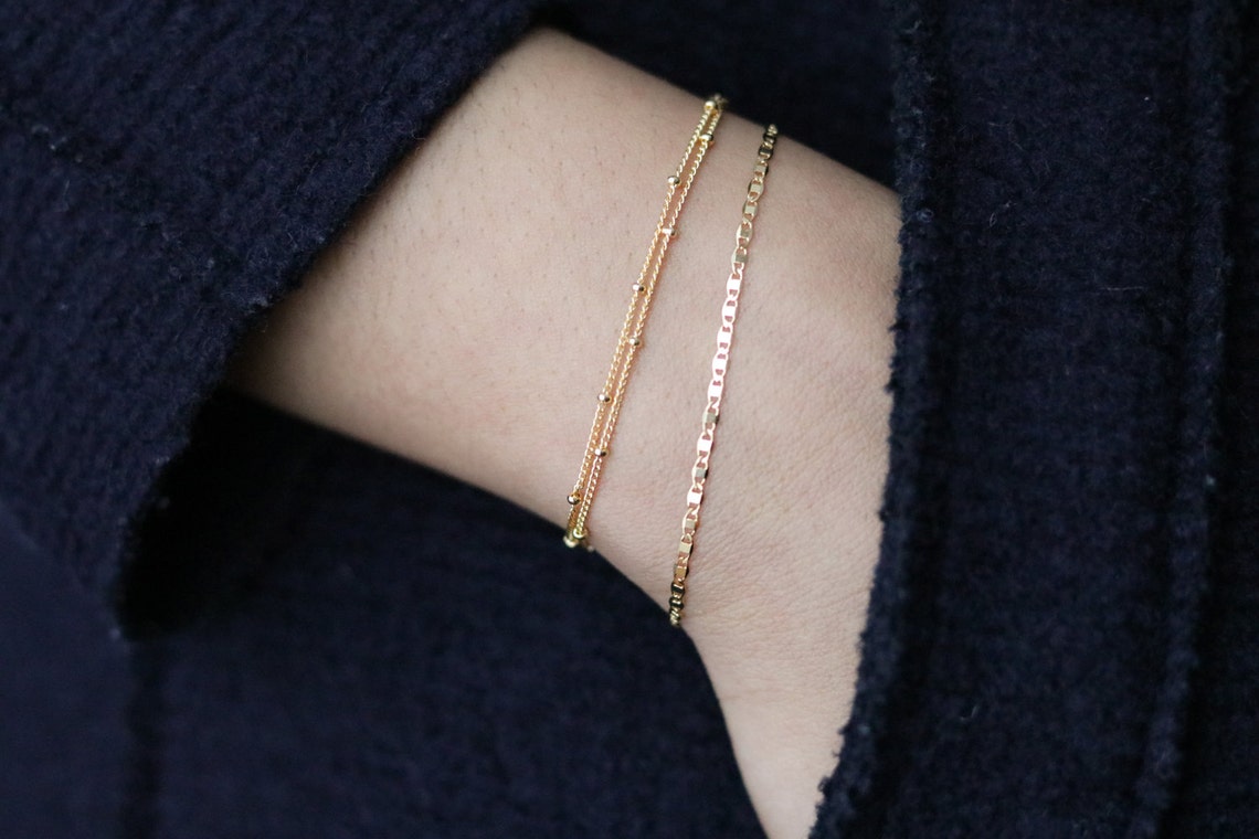 Dainty Gold Bracelet Beaded Bracelet Everyday Jewelry Etsy