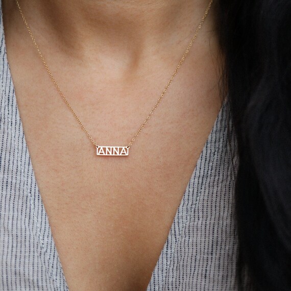 Tiny Name Necklace 14k Gold Filled or 
