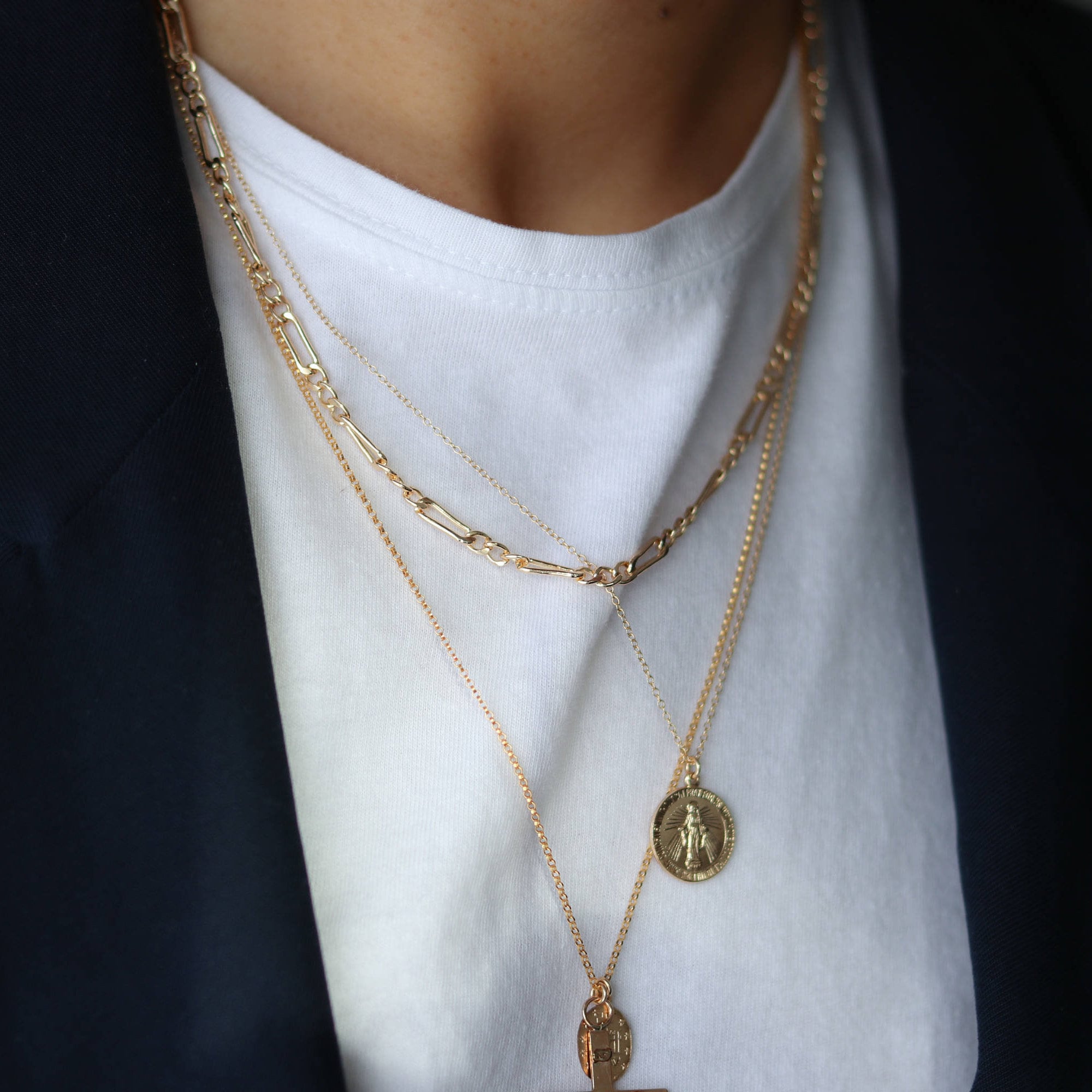 Layered gold 2024 chains mens