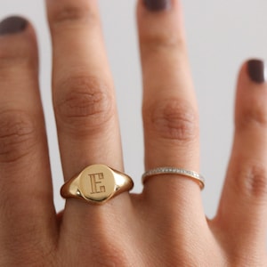 Personalized Signet Ring - Statement Ring - Initial Ring for Women - Custom Signet Ring - Gift for Her - Letter Ring - Engraved Ring