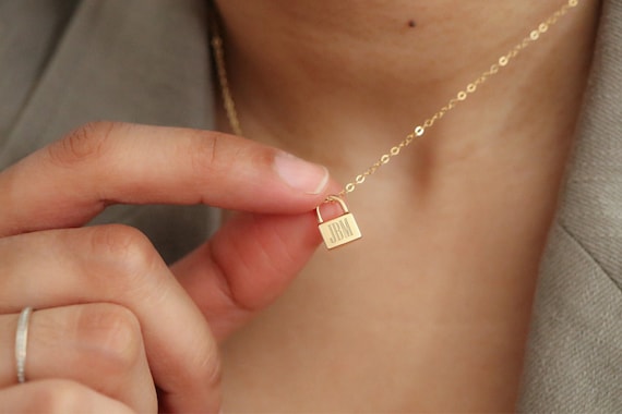 Initial Lock Necklace in Vermeil