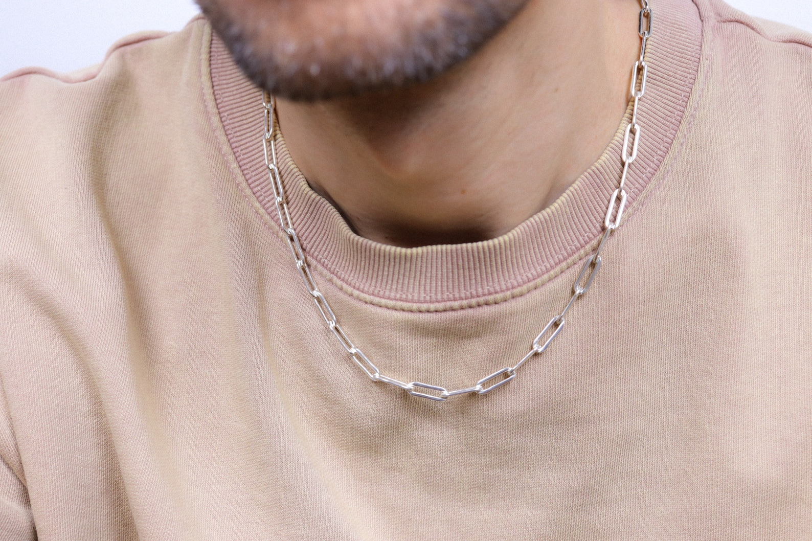 Men's Chain Necklace Paperclip Chain for Men 14k Gold Etsy