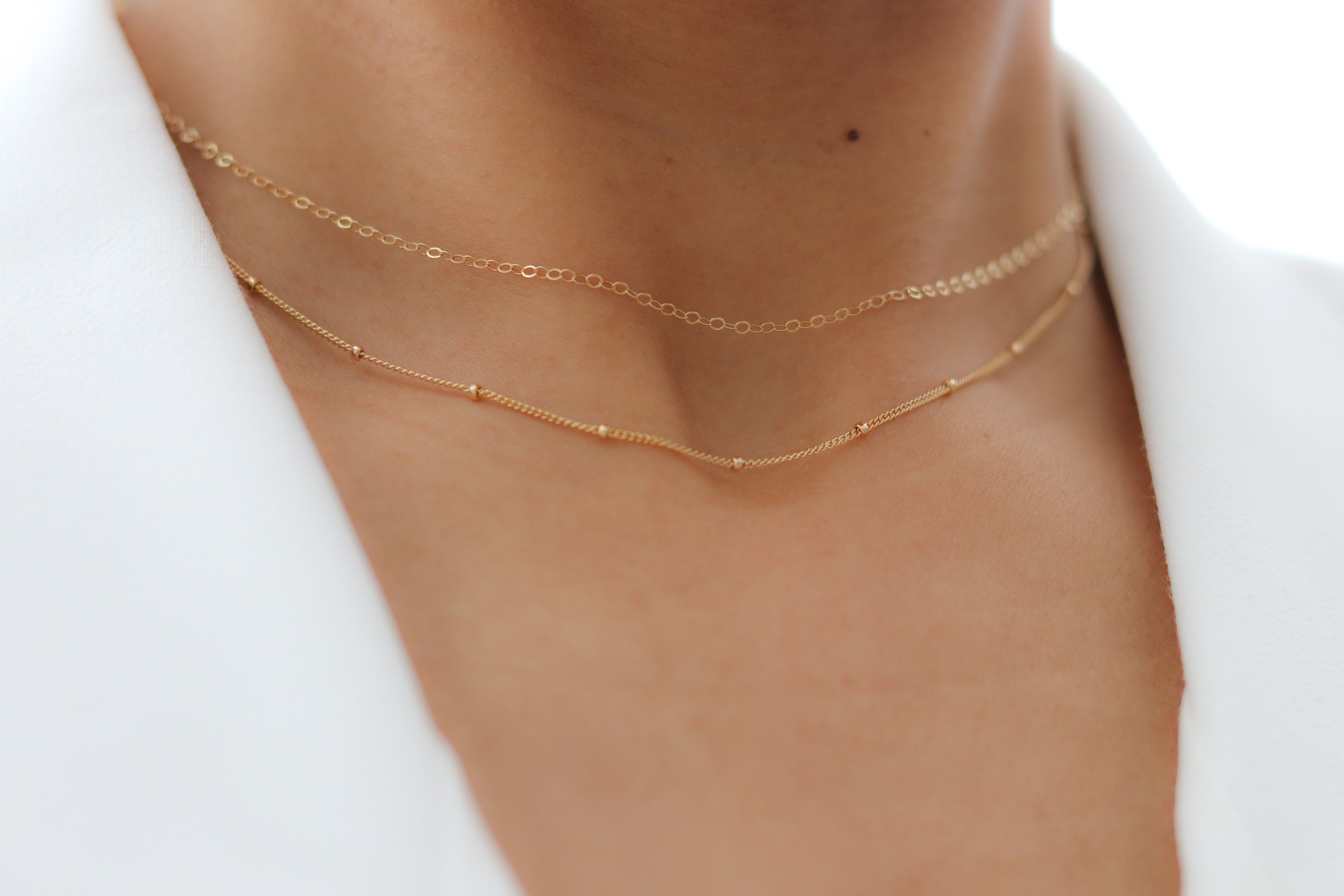 Dainty gold choker chain necklace Clearance