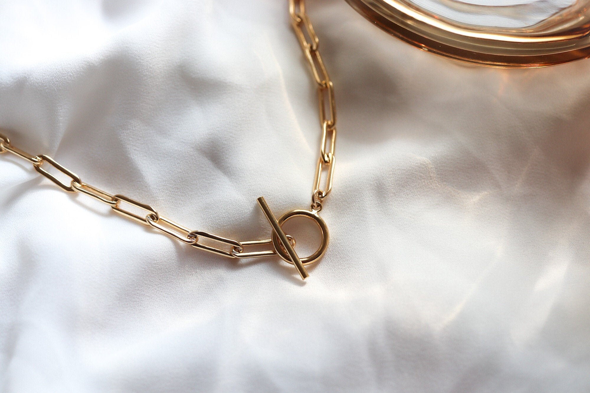 Toggle Clasp Necklace Paperclip Chain Necklace Thick Chain Etsy Australia