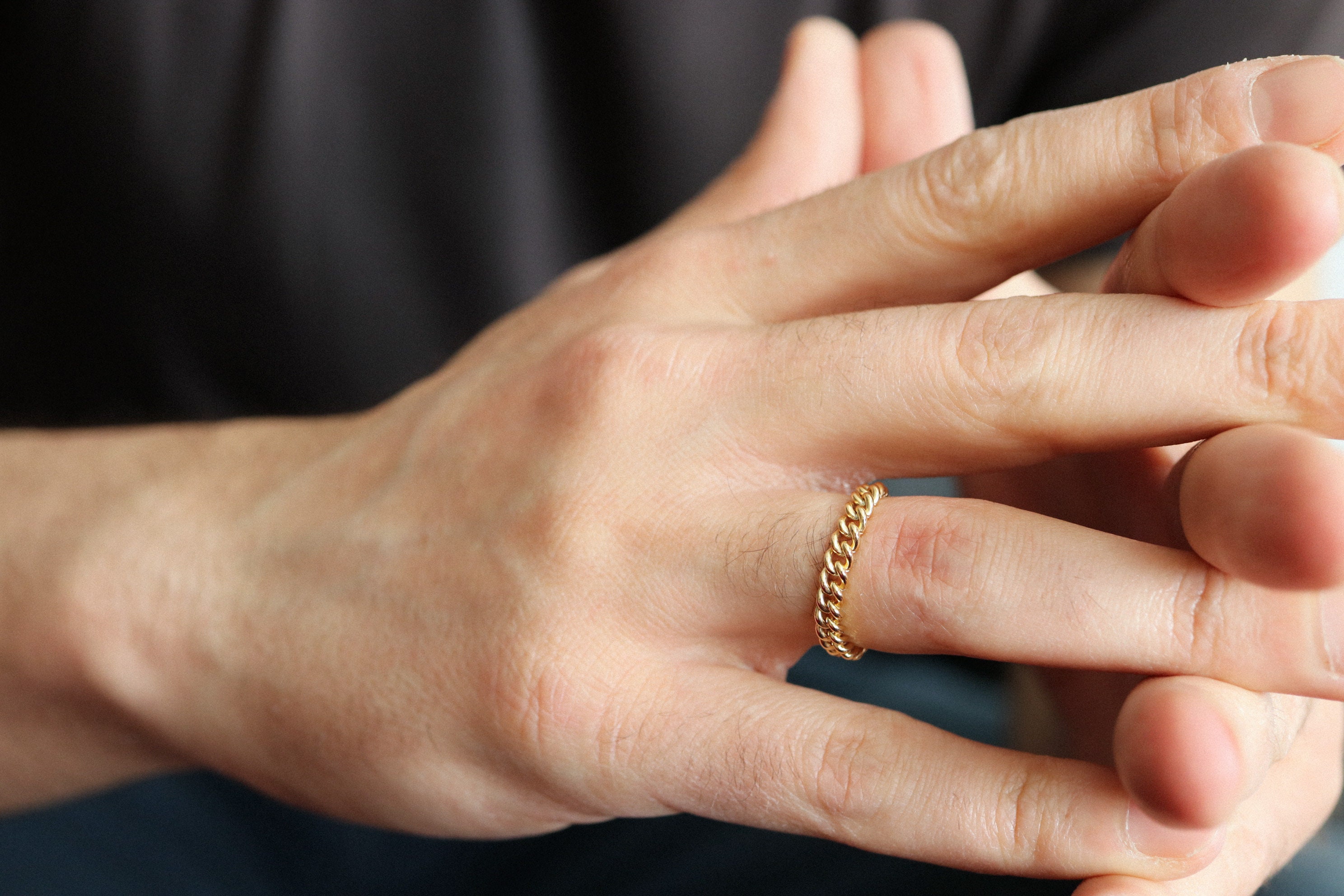 Men's Chain Ring Men's Gold Ring Gold Chain Ring Etsy