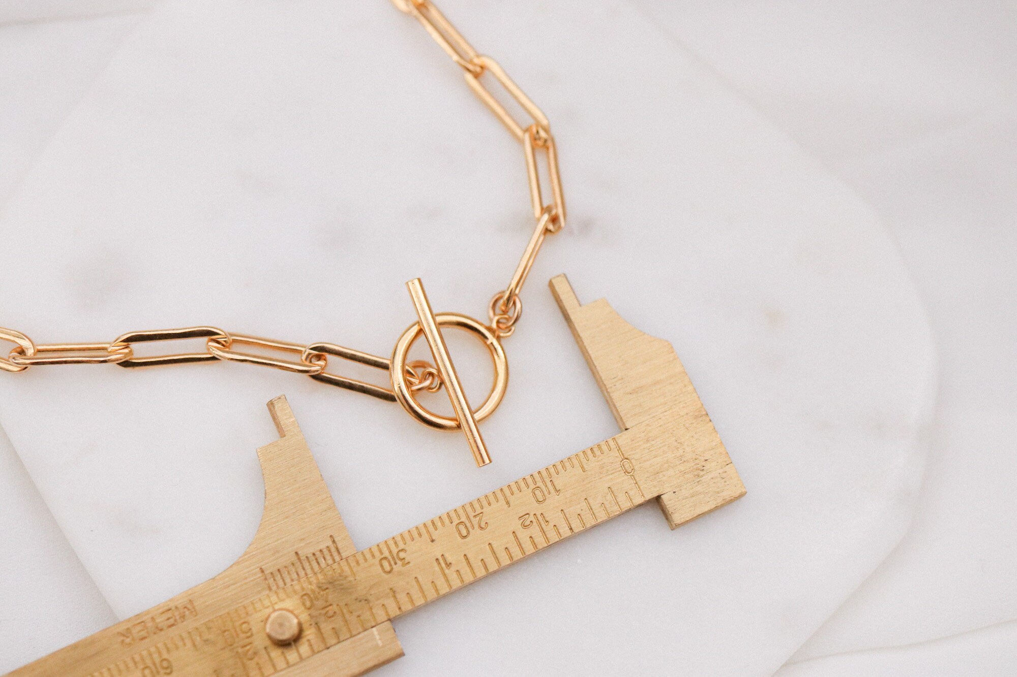 Toggle Clasp Necklace Paperclip Chain Necklace Thick Chain Etsy