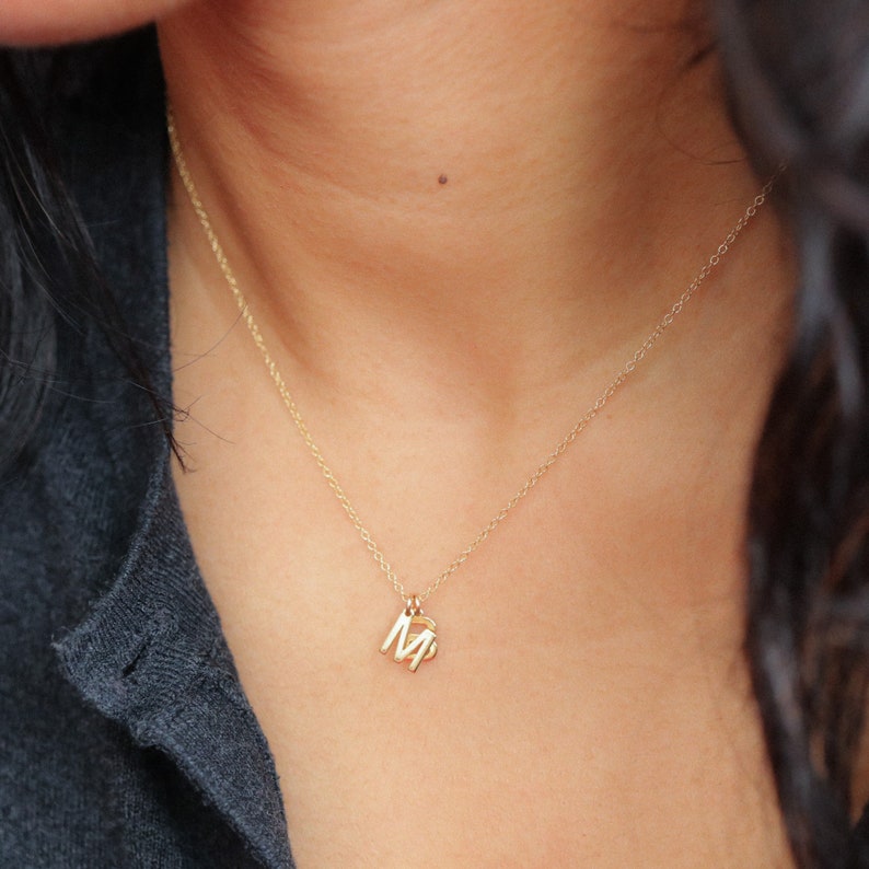 Tiny Initial Necklace Tiny Letter Necklace Dainty Letter - Etsy