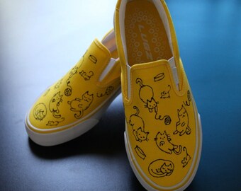 Handpainted yellow shoes