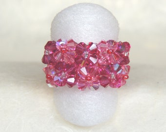 Ring with authentic crystals from Swarovski® "Garden"; Ring with authentic crystals from Swarovski® "Garden"