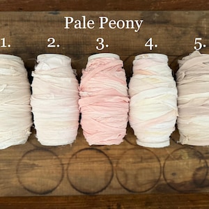Ruban en mousseline de soie recyclée PALE PEONY, ruban minable, ruban bouquet minable, ruban rose, ruban pour chapeau, macramé, ruban attrape-rêves