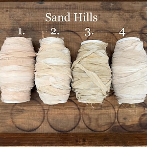 Recycled silk CHIFFON ribbon, Sand Hills, journal ribbon, macrame yarn, shabby bouquet ribbon, neutral silk ribbon, hat ribbon, beige ribbon