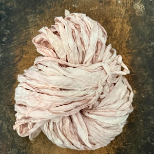 Cinta de seda reciclada PIPPEN PINK 5Y, suministros de sombrerería, cinta artesanal, tejido, hilo artístico, cinta rosa para sombreros, cinta desgastada, macramé