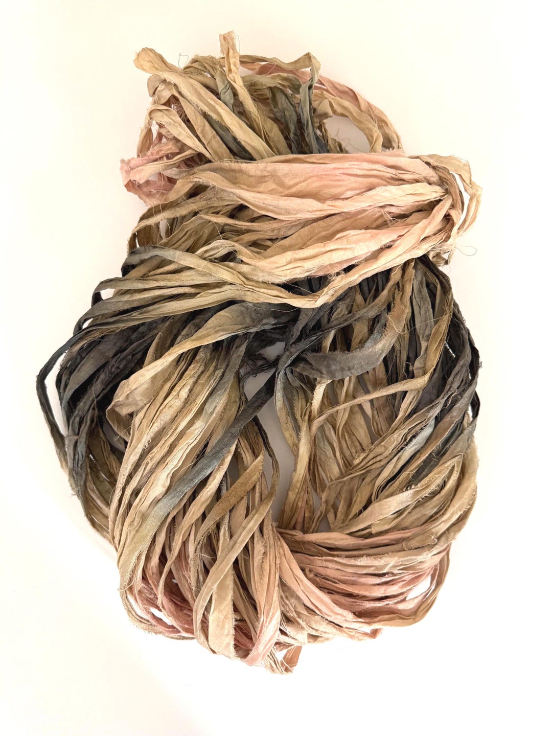 Fallig Ribbon FALLING IN LOVE 5Y Recycled Silk Ribbon, Sari Silk Ribbon, Millinery ...
