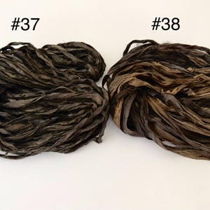 Recycled sari silk ribbon, FINAL SALE gritty hat ribbon, hat ribbon, tassel ribbon, shabby ribbon, black silk ribbon, Millinery