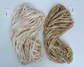 Nacre 5 ans, soie recyclée, ruban bord brut, ruban artisanal, tissage, ruban d'emballage pour bouquet minable, ruban neutre, ruban de soie crème, ruban pour chapeau