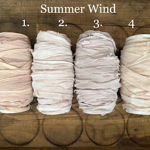 Recycled silk CHIFFON ribbon, SUMMER WIND journal ribbon, macrame yarn, shabby bouquet ribbon, neutral silk ribbon, hat ribbon, macrame yarn