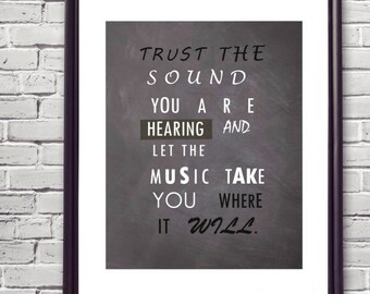 Music Quote Print Christmas Xmas Anniversary Birthday Gift Home Decor Bestie Boyfriend Teenage Boy Teenage Girl Musical Gift for Apartment