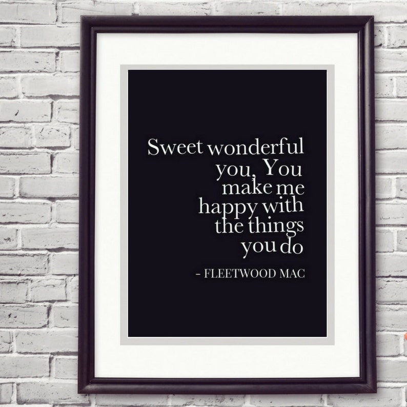 Fleetwood Mac You Make Loving Fun Song Lyric Print Gift Under 10 Dollars Valentine Christmas Birthday Anniversary Wedding Print Soulmate Art image 1