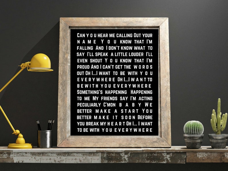 Fleetwood Mac I want to be with you everywhere Christmas Xmas 1 Year Anniversary Wedding Engagement Last Minute Printable Download Lyrics image 5