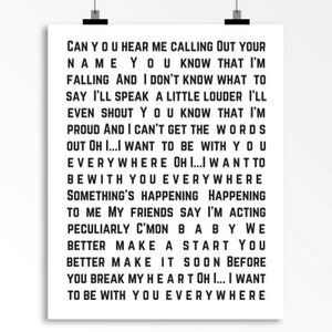 Fleetwood Mac I want to be with you everywhere Christmas Xmas 1 Year Anniversary Wedding Engagement Last Minute Printable Download Lyrics image 4