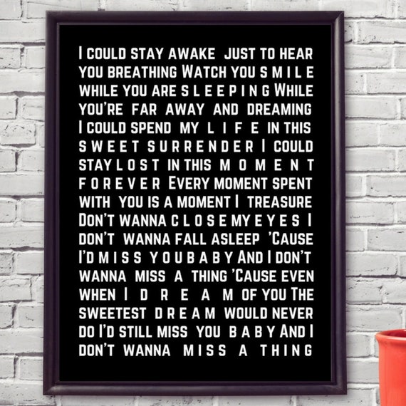 Aerosmith I Don'T Want To Miss A Thing Xmas Christmas Birthday 1.