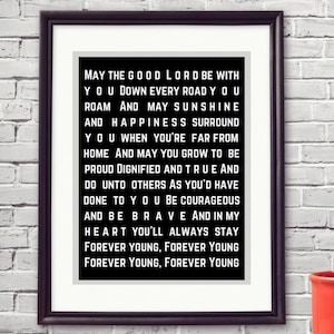 Rod Stewart Forever Young Valentine Gift Under 10 Dollars Xmas 1 Year Anniversary Wedding estie Moving Away Gift Home Decor Sentimental  Art