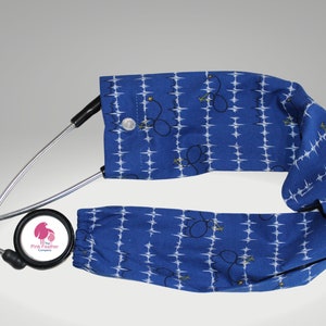 Blue Stethoscope Cover, Sinus Rhythm Stethoscope Sleeve, Nurse Gifts