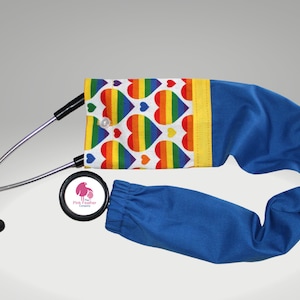 Pride Heart Stethoscope Cover: Blue Nurse Accessory