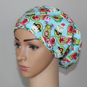 Festive Avocados Holiday Scrub Hat | Fun Medical Cap for Nurses & Doctors