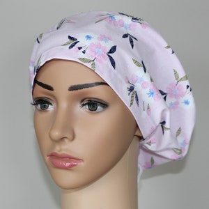 Nurse Scrub Hat, Surgical Scrub Cap, Euro Scrub Hat, Dental Scrub Cap, Pink Scrub Hat, OR Cap, Women's Scrub Hat, Floral Scrub Cap