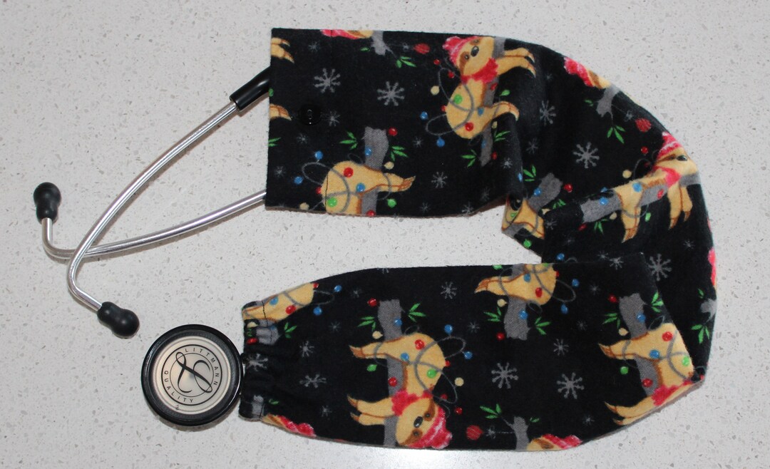 Flannel Stethoscope Cover Stethoscope Sleeve Black With Etsy