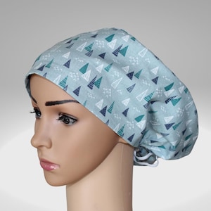 Euro Style Christmas Tree Scrub Hat: Festive Nurse Cap