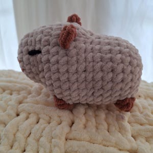 Crochet Capybara Plush Toy: Handmade Chenille Stuffed Animal