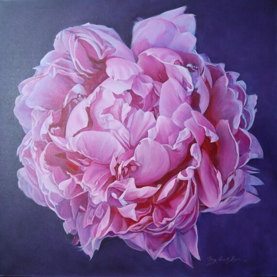 Breathless is the Title of This Painting of a Pink Peony in Full 