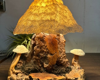 Fabulous and Rare MCM Large 19 X 15 Vintage Mushroom Lamp