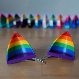 Regenbogen gestreifte Katzenohren | Regenbogen Katzenohren | Bunte Katzenohren | Pansexuell | Bisexuell | Trans