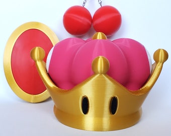 Bandeau booette couronne | Ensemble de cosplay | Couronne princesse Boo | Couronne Bowsette