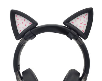 Sprinkle Cat Ears for Headphones | Cute Pink Kawaii Sprinkle Neko | Cosplay Cat Ears | Office Costume