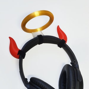 Halo and Horns for Headphones | Cosplay Angel | Costume Halo | Devil Horns | Angelic Devil | Mischievous Angel