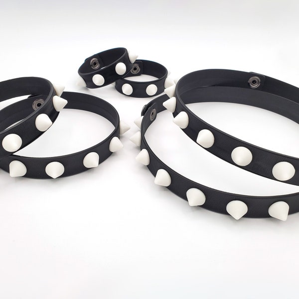 Customizable Bowsette Cuffs | Choker Bracelet Bicep Cuffs Thigh cuffs | Spiked Jewelry | Bowser Cosplay | Gothic Emo Dark Accessories