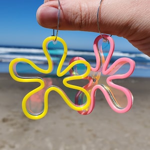 Flowers in the Sky | Colorful Flower Earrings | Rave Earrings | Festival Earrings | Nostalgia
