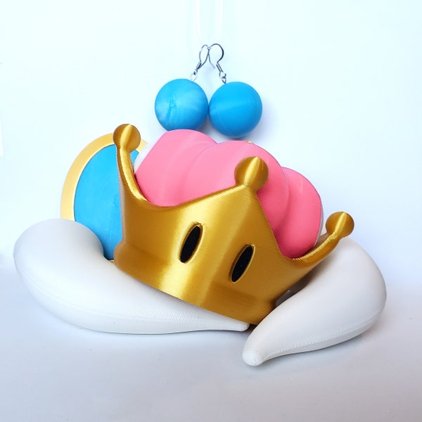 Headband Pink Bowsette Crown | Princess Cosplay Set with Horns | Booette Crown