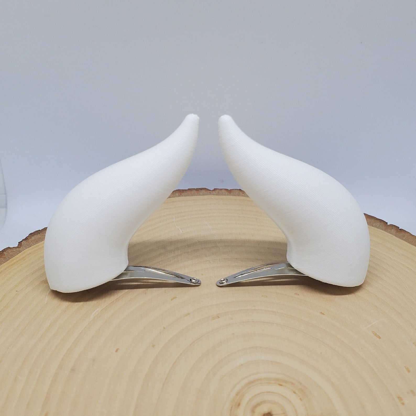 Gothic Demon Large Horn Headband With LED Light - White