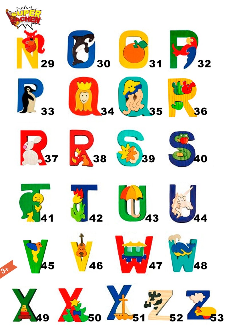 Holz Buchstaben Puzzle / Alphabet / A-Z / Waldorf / Montessori | Etsy